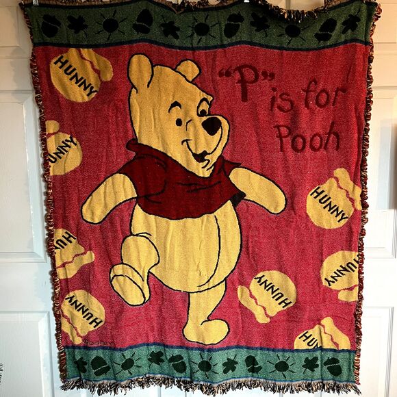 VTG Disney Winnie the Pooh Tapestry Throw Blanket Beacon Made in the  USA - Picture 2 of 10